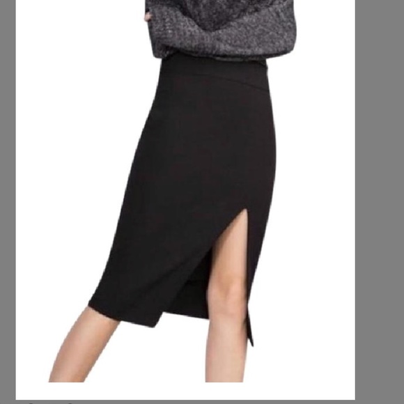 Zara Dresses & Skirts - Zara asymmetric slit midi pencil skirt- sz. L